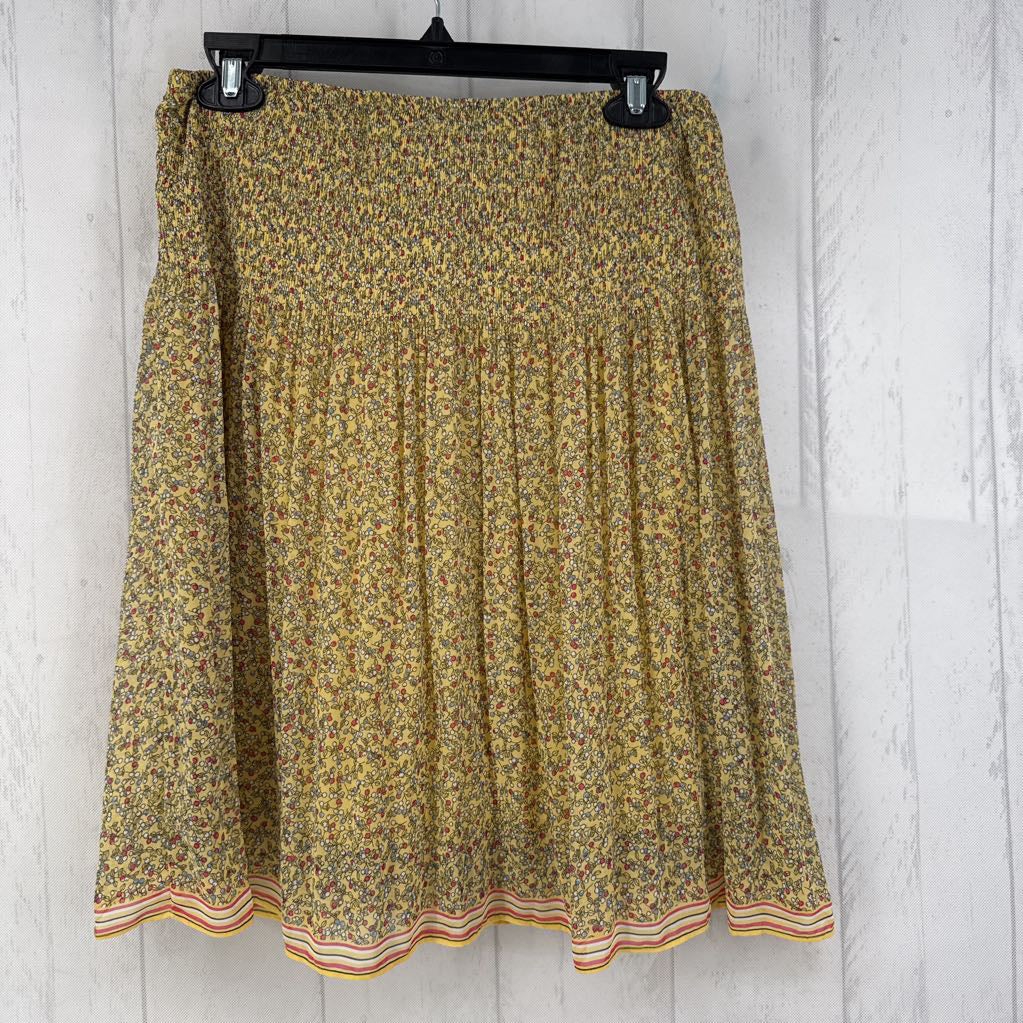 S smocked flo print skirt