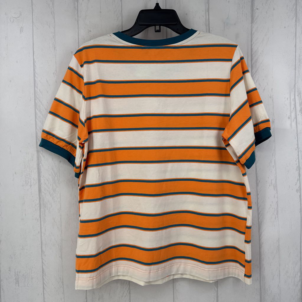L striped crewneck s/s tee