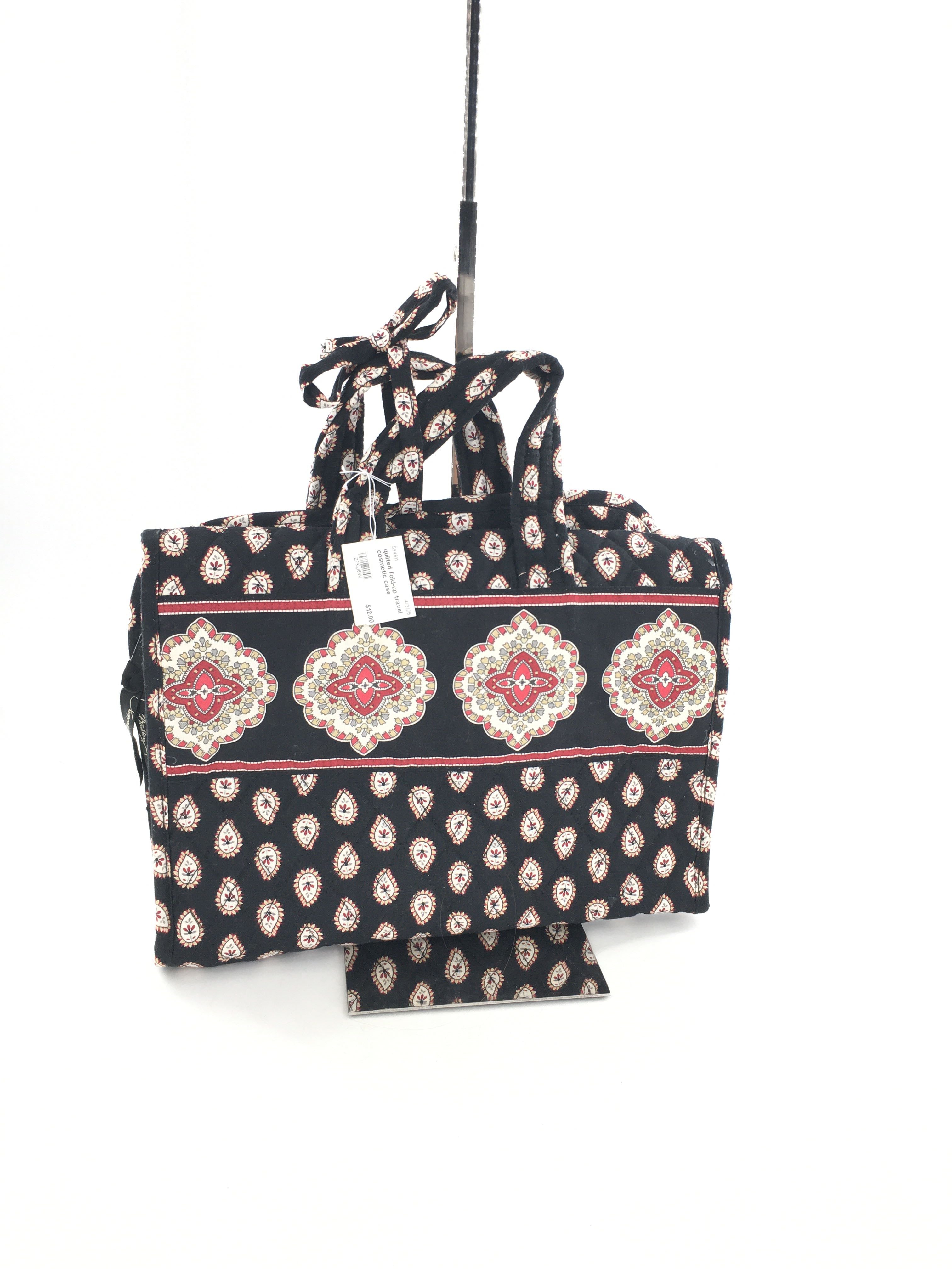 quilted fold-up travel cosmetic case