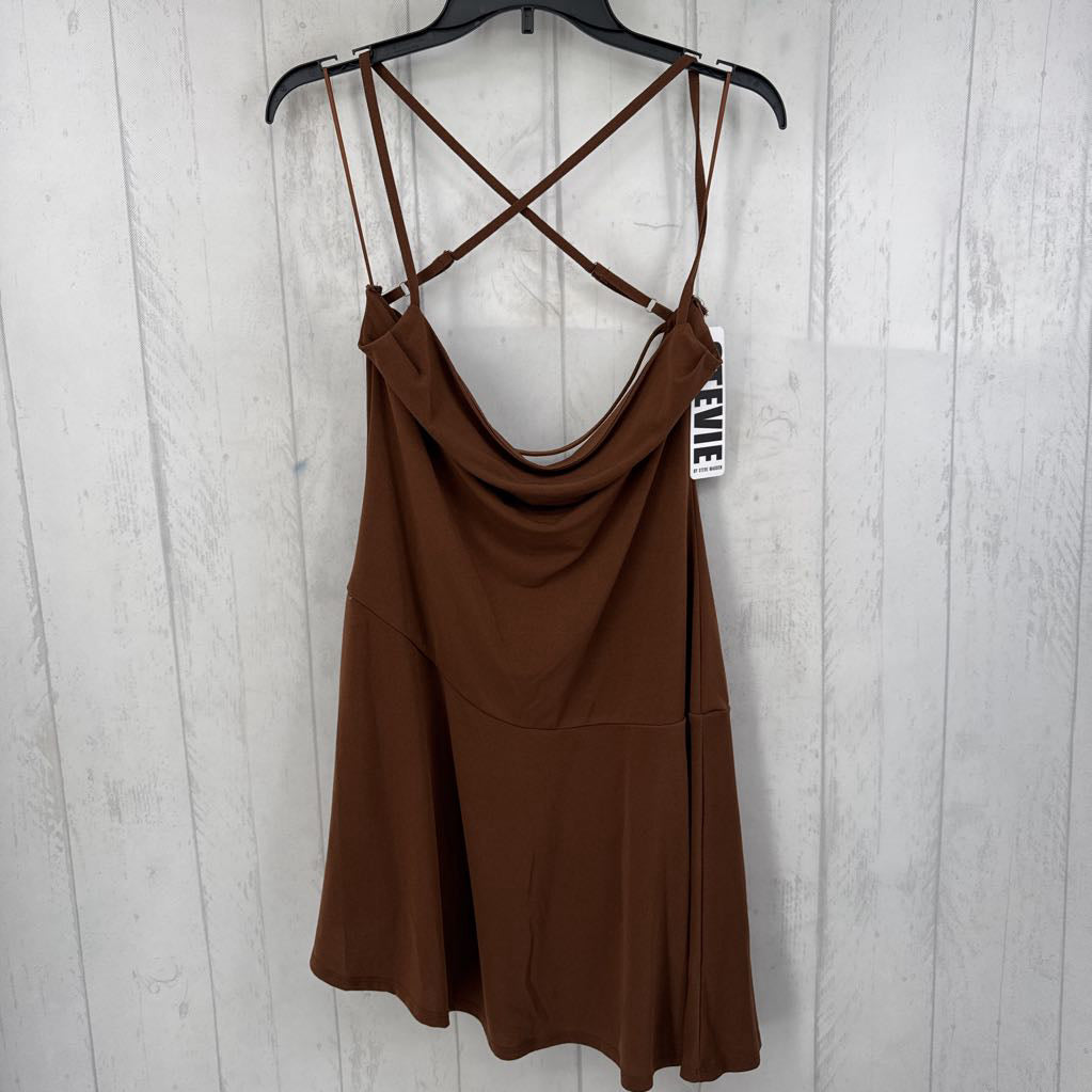 XL draped neck criss cross back slvls dress