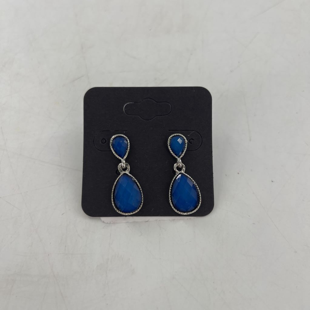 blue stone drop earrings