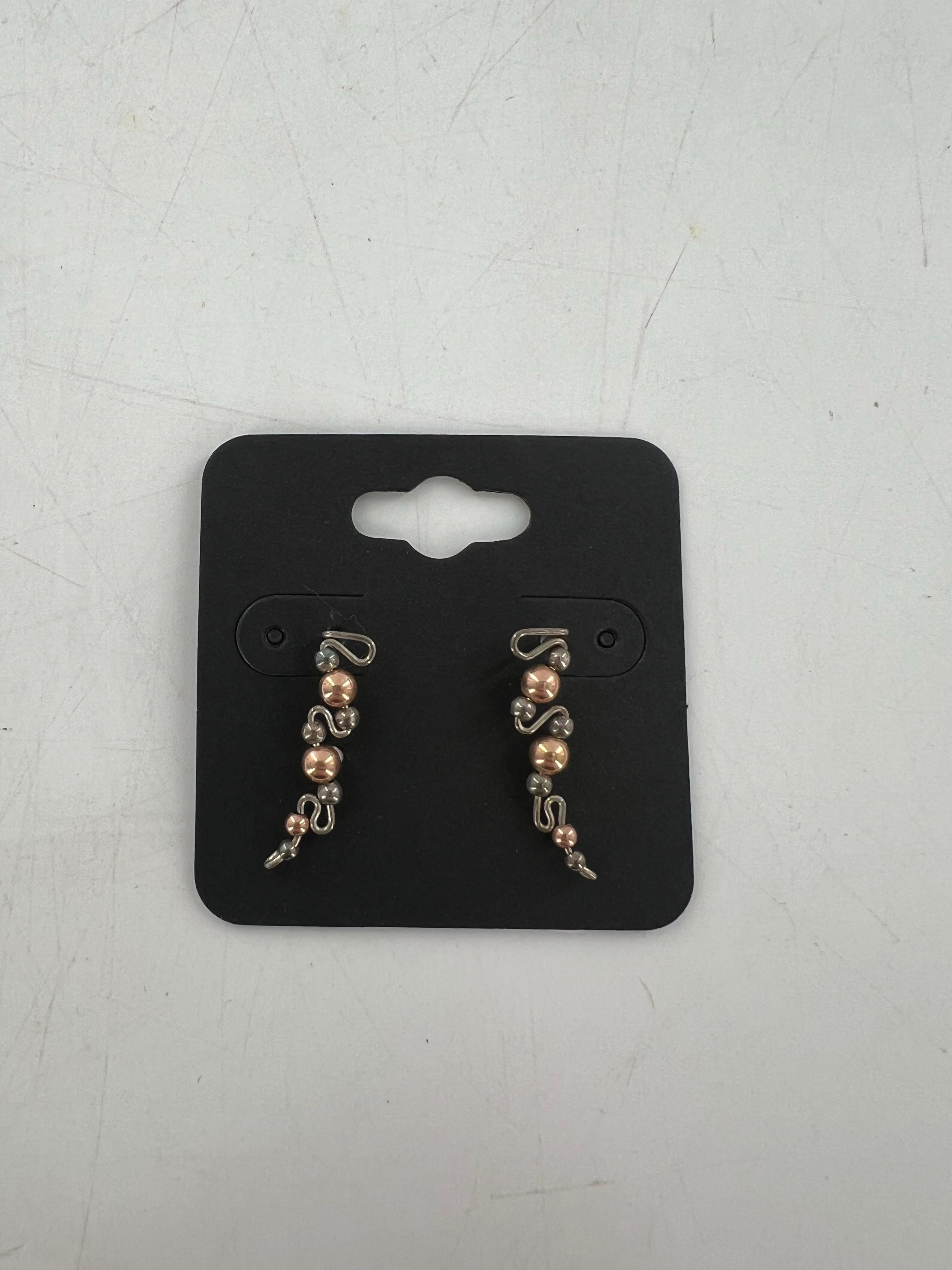 beaded wire ear climber earrings