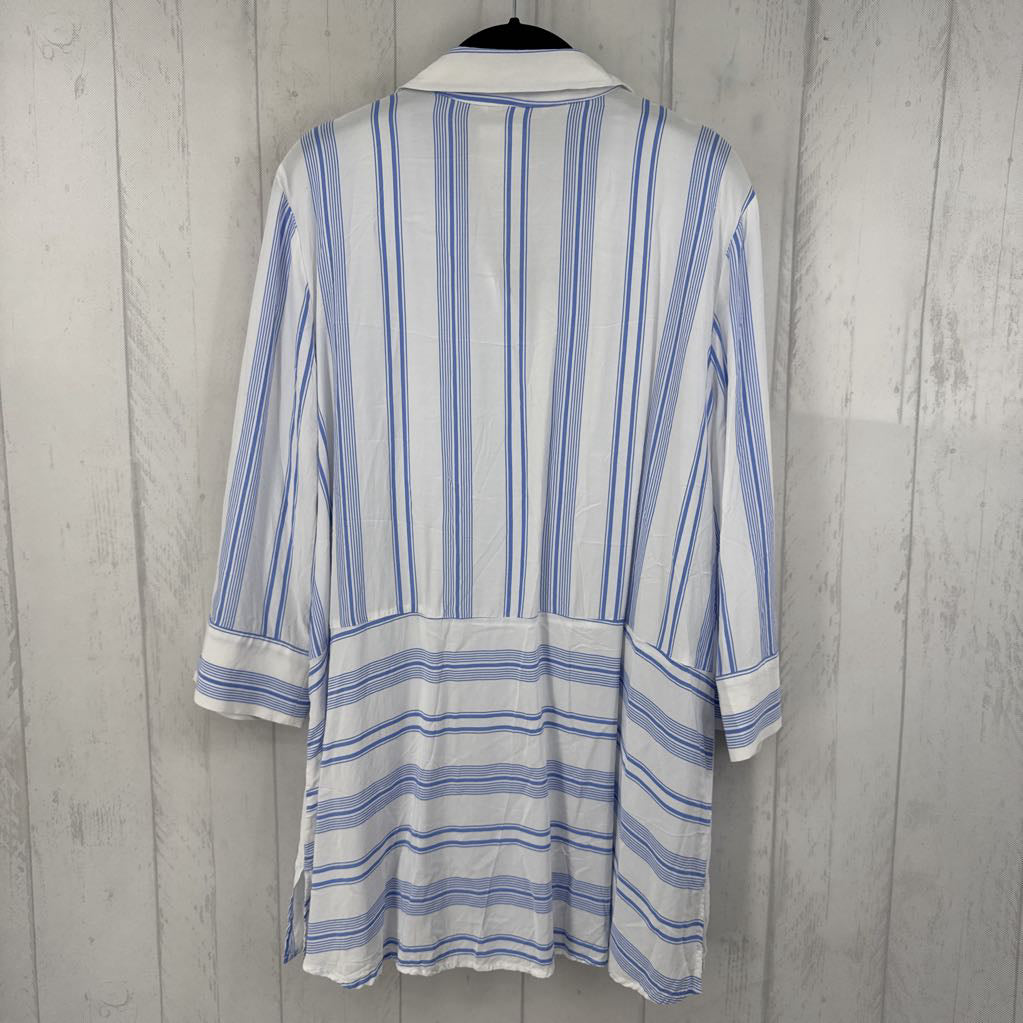 L striped button down l/s top