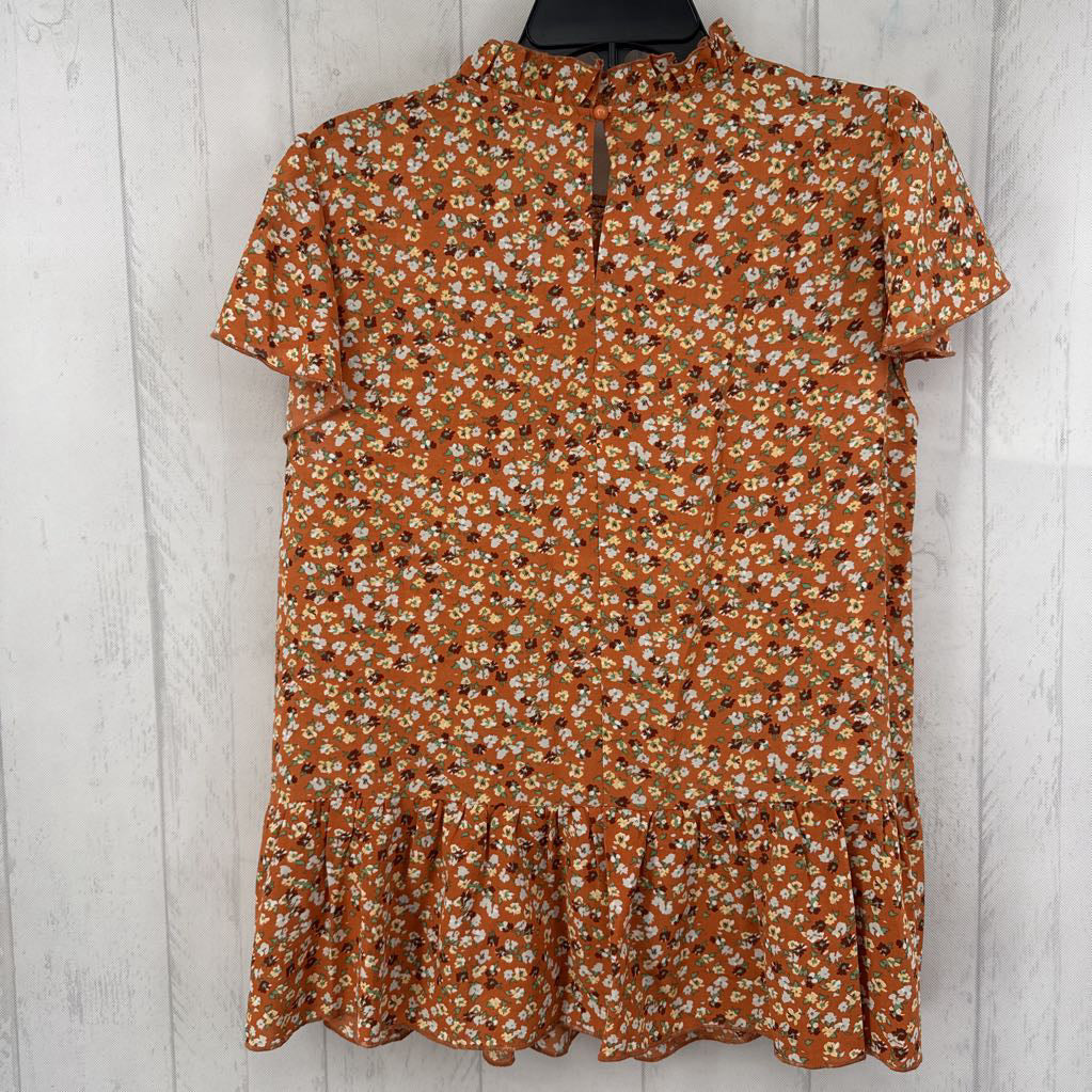 XL flo print flutter slv top s/s