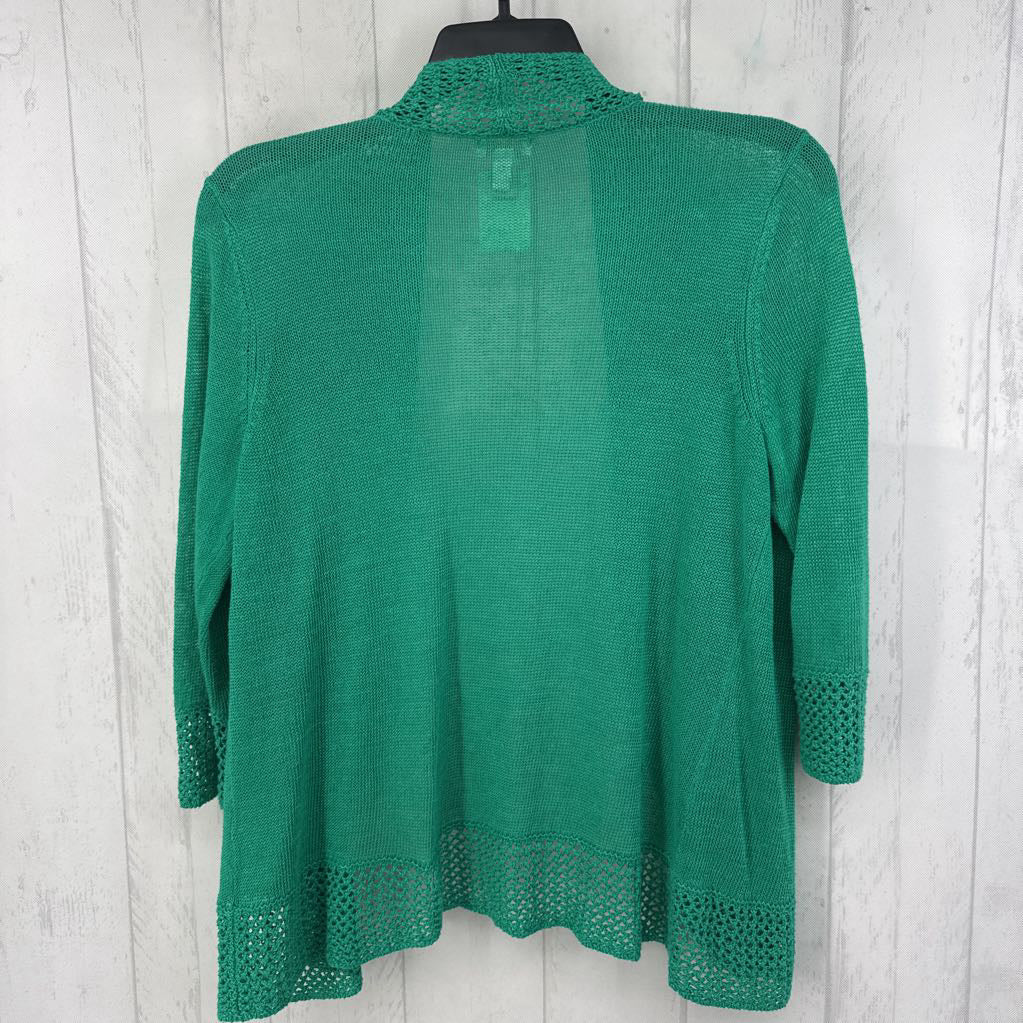 M open front 3/4 slv cardi