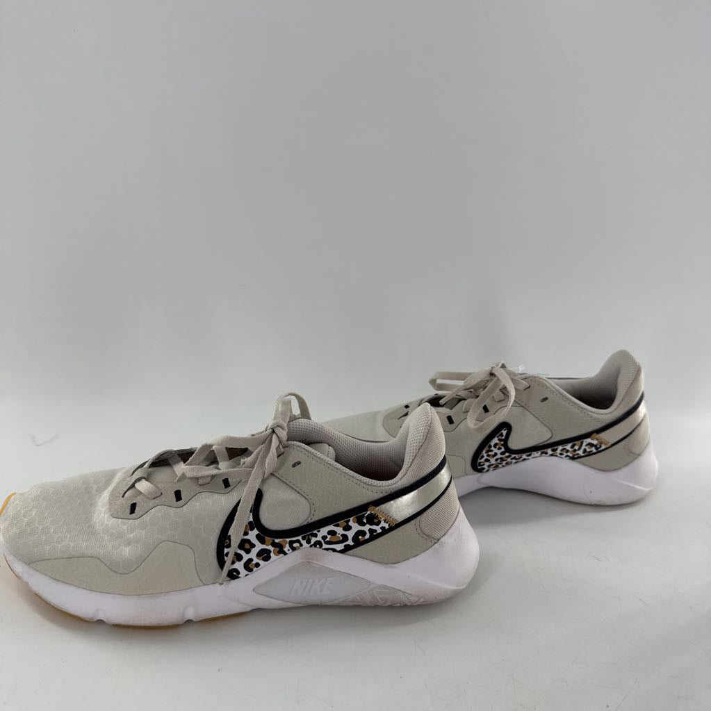 8.5 leopard print swoosh lace up sneakers