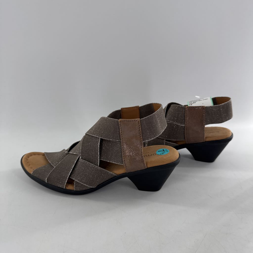 7.5 open toe criss cross strap heel sandals