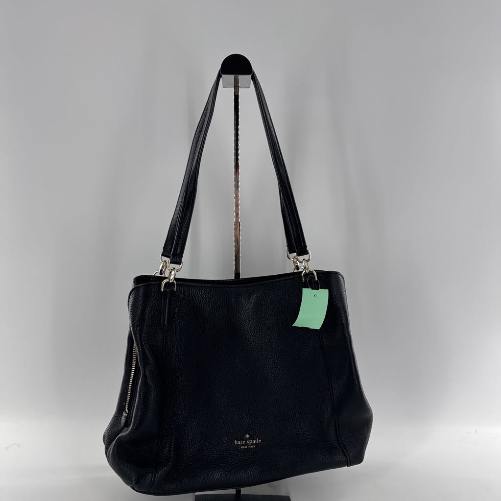 pebbled top zip triple compartment satchel