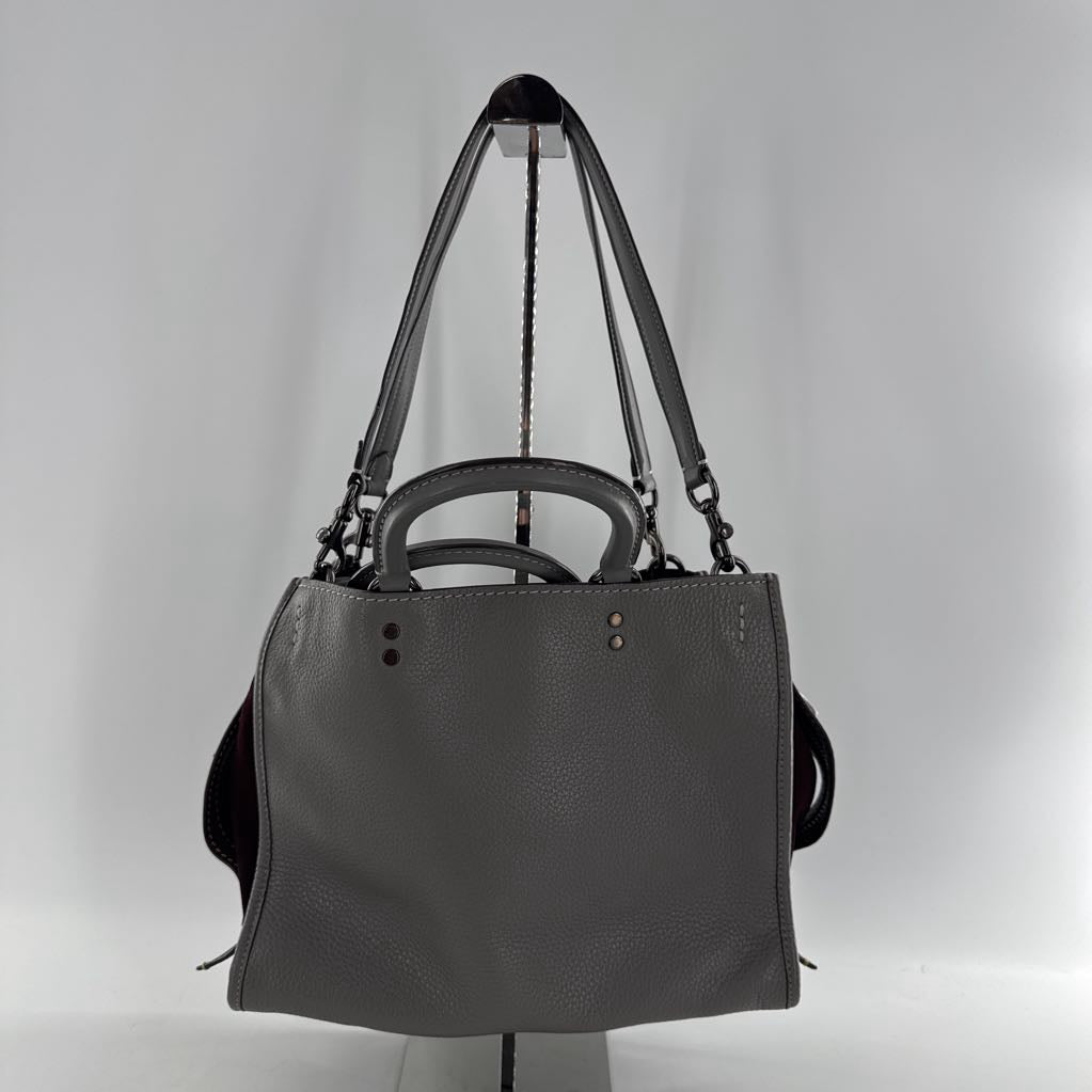 colorblock pebbled/suded side satchel