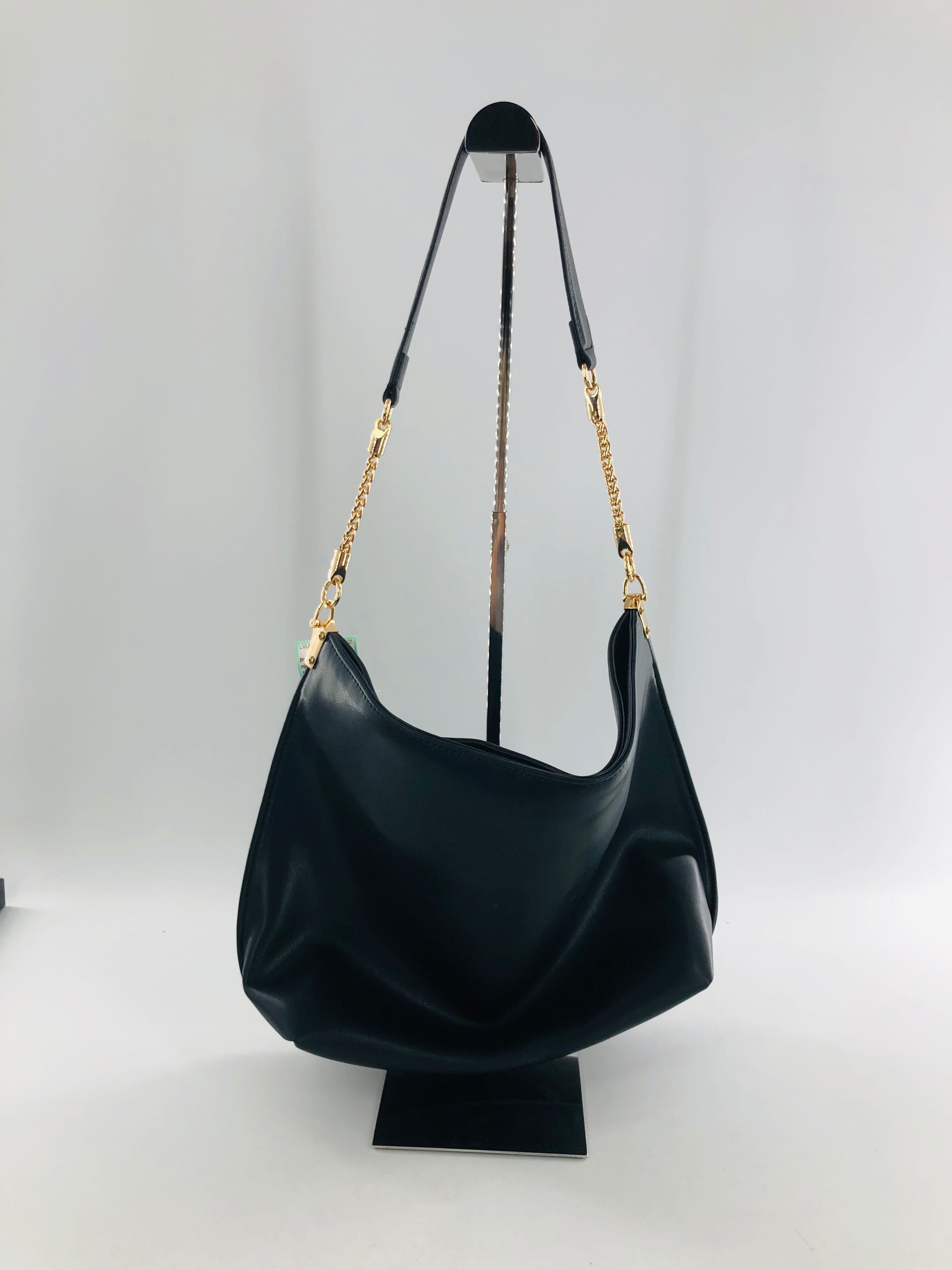 chain strap faux leather shoulder bag