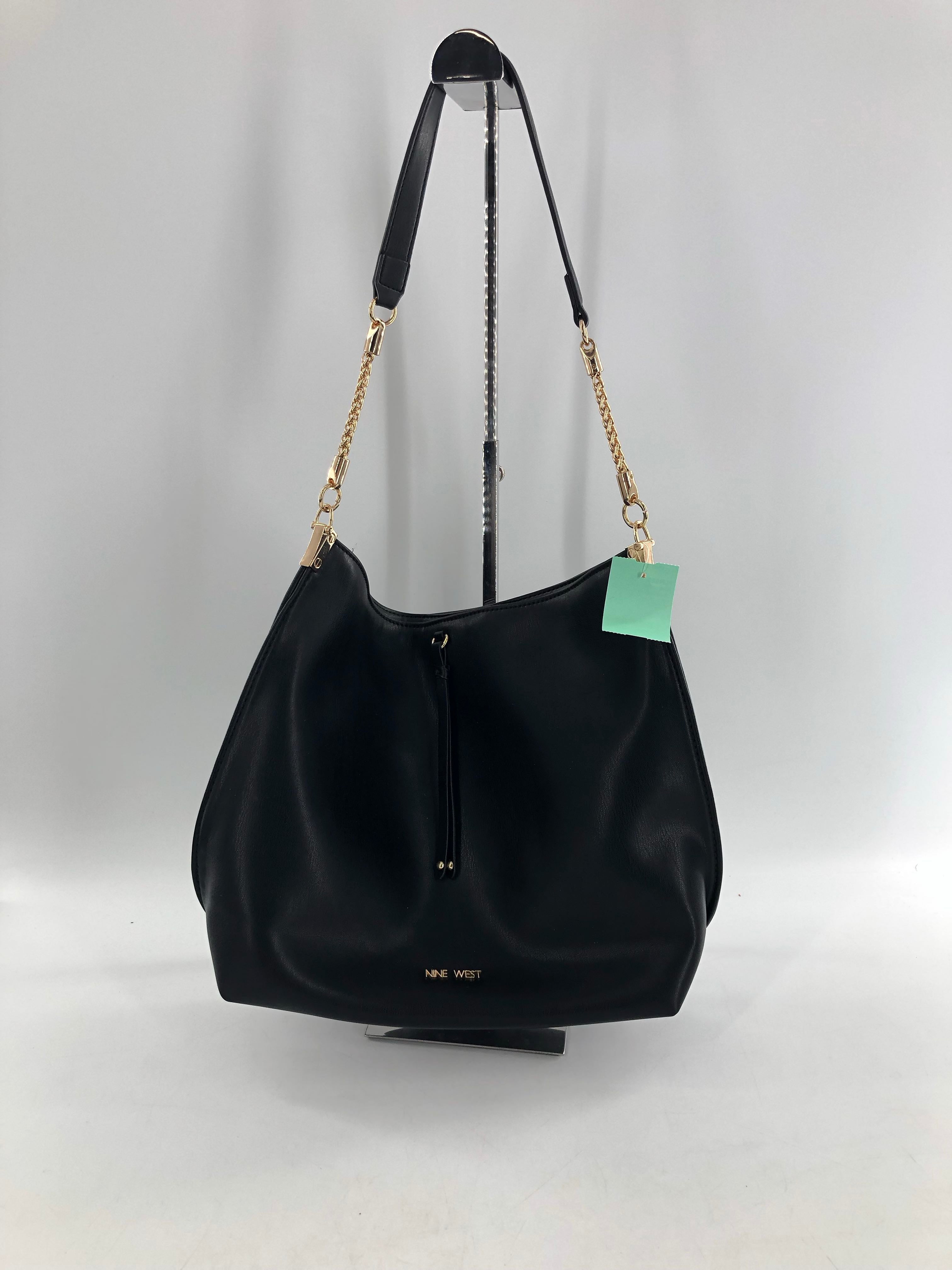 chain strap faux leather shoulder bag