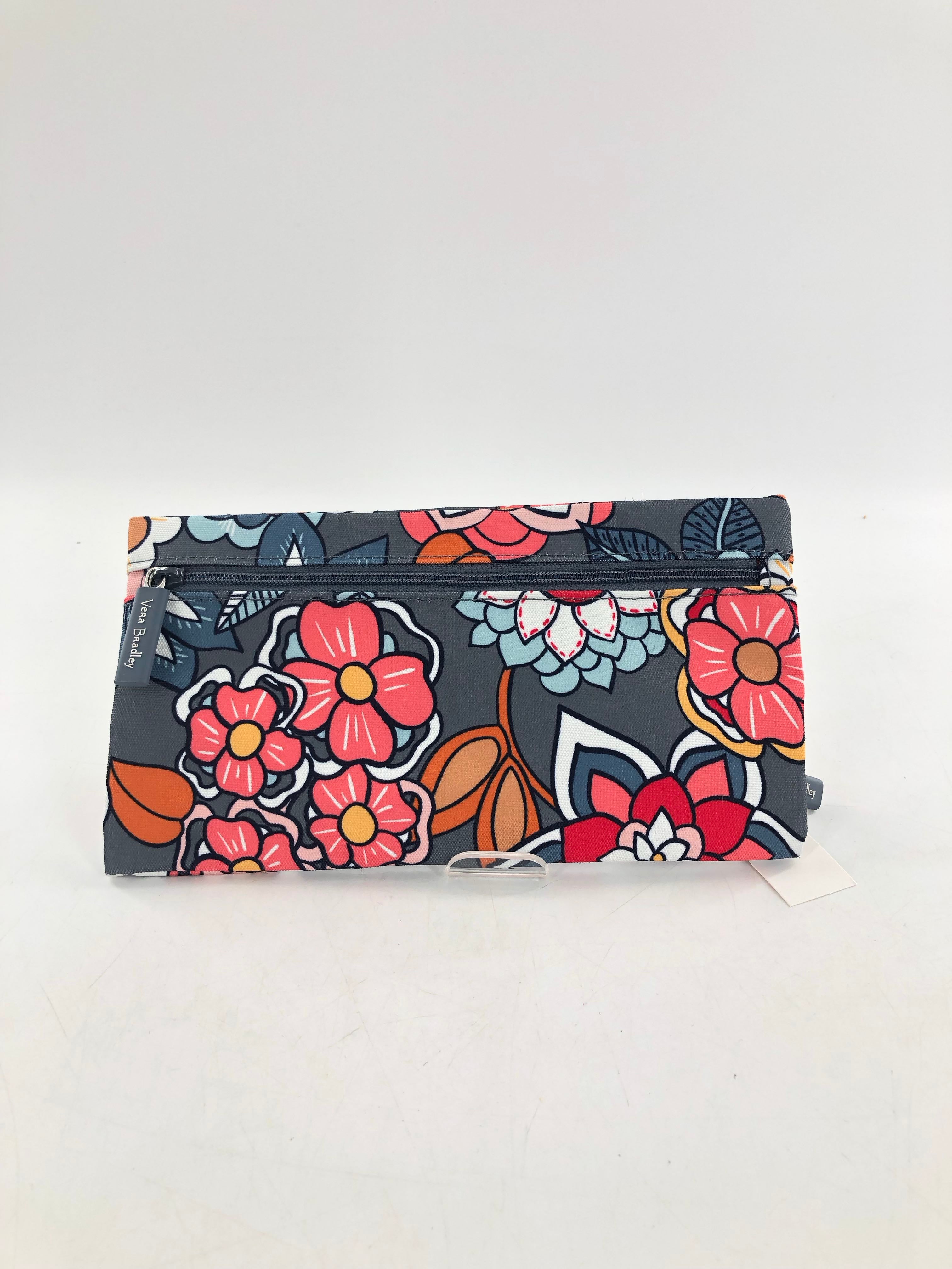 double zip flower print pouch