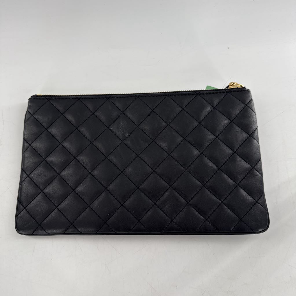 quilted double zip wristlet