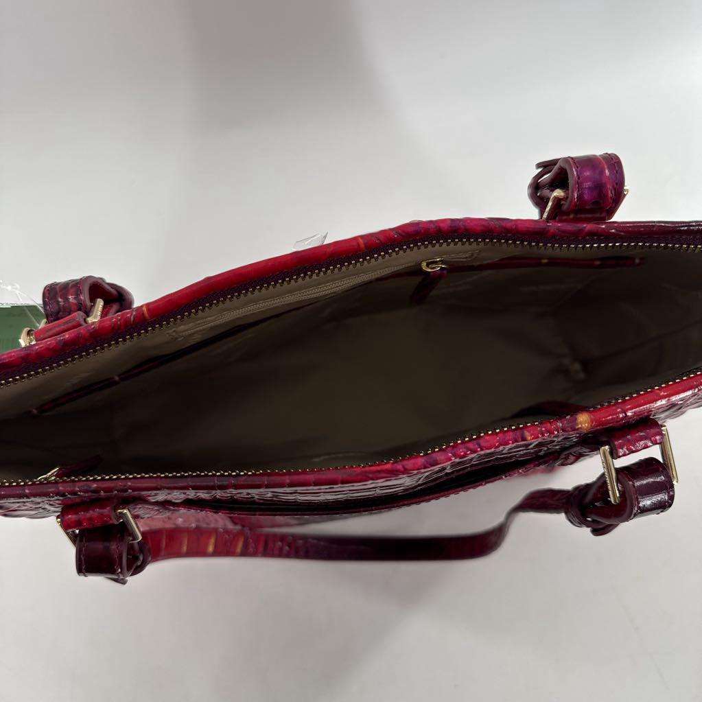 croc embossed ombre top zip tote