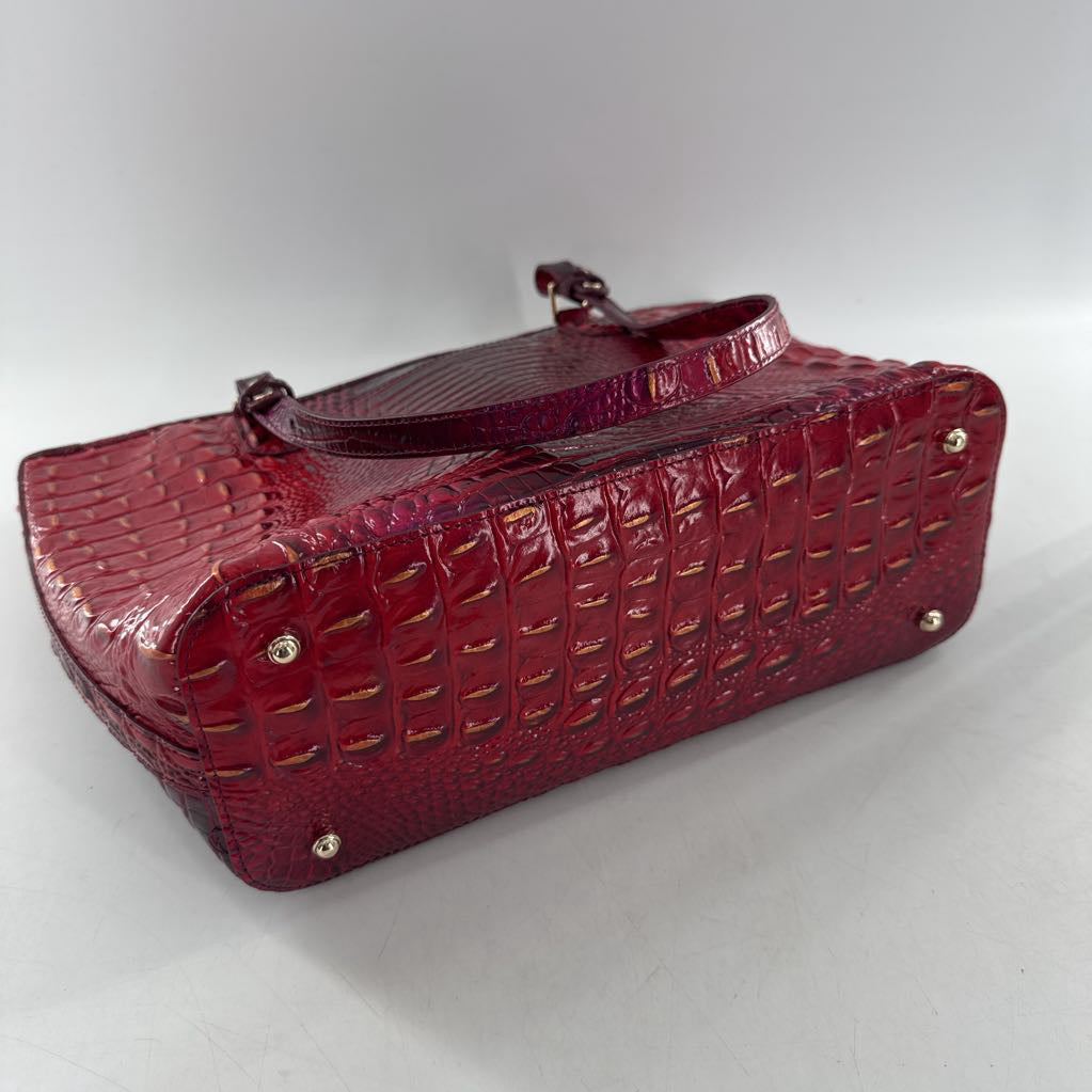 croc embossed ombre top zip tote