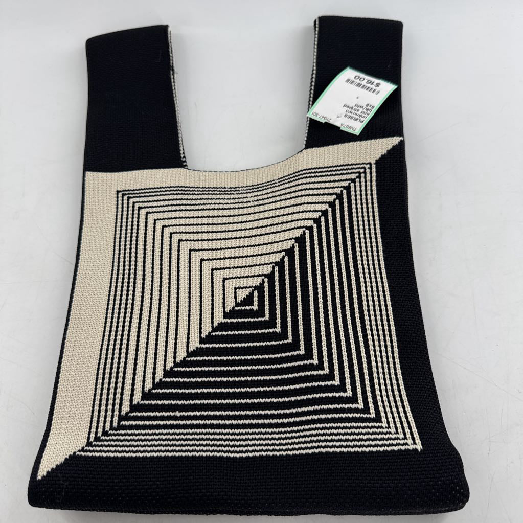 knit striped handbag
