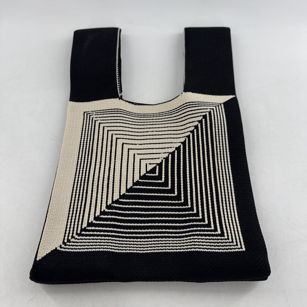knit striped handbag