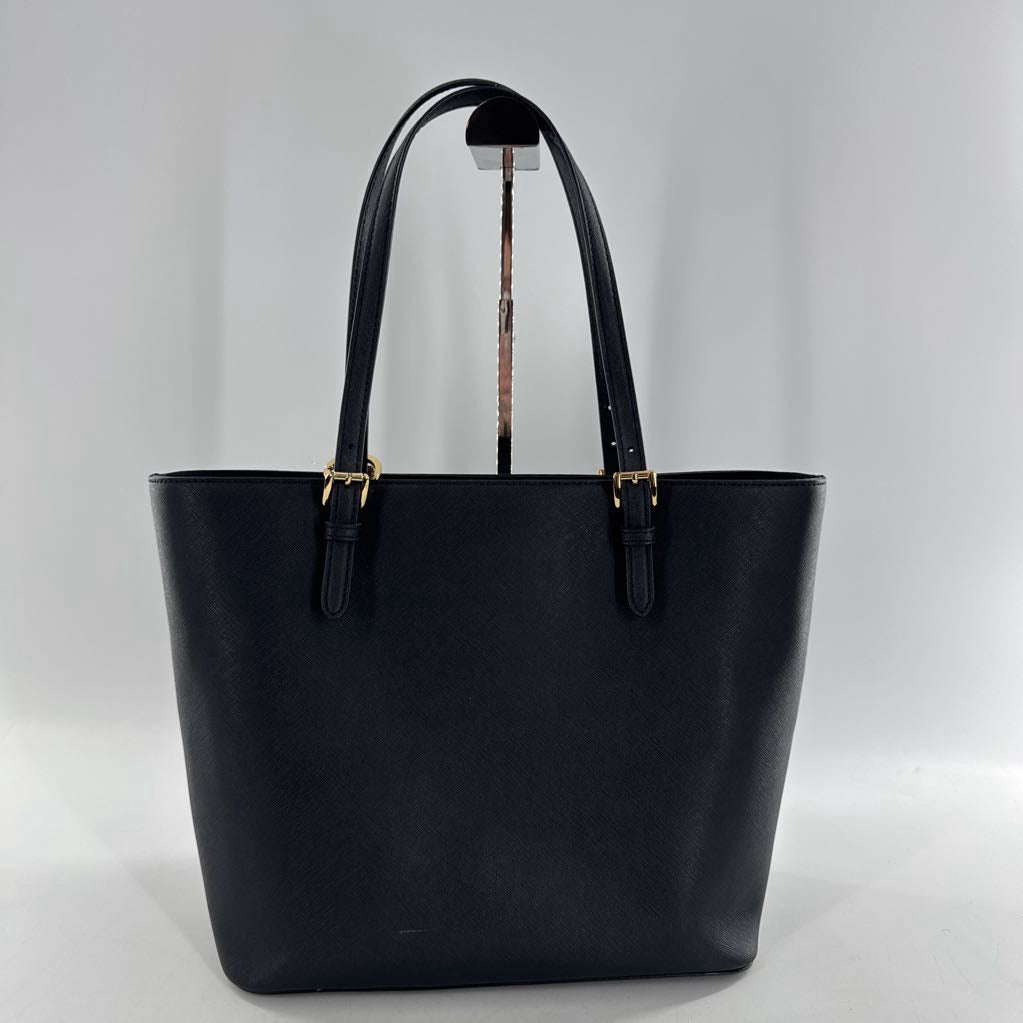 dual handle saffiano tote w/ front flap pocket
