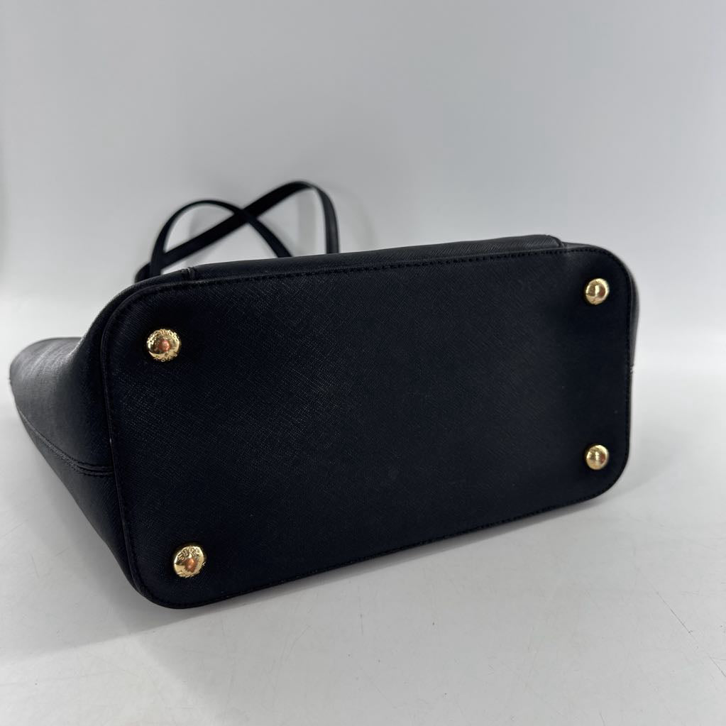 dual handle saffiano tote w/ front flap pocket