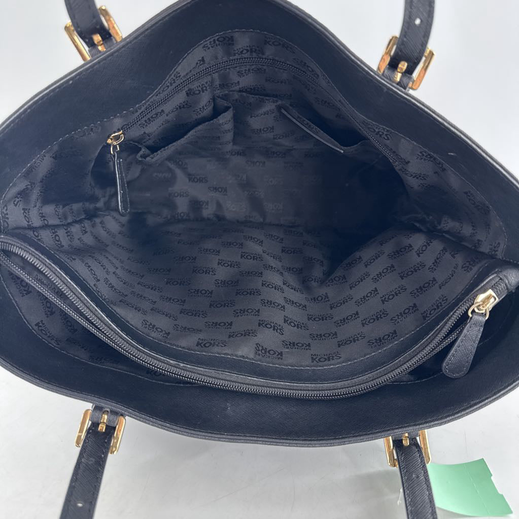 dual handle saffiano tote w/ front flap pocket