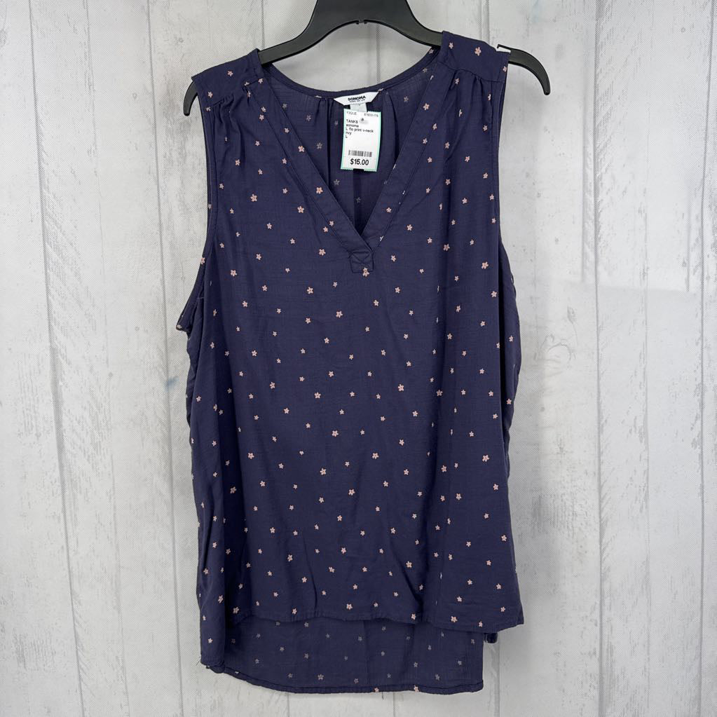 L flo print v-neck tank