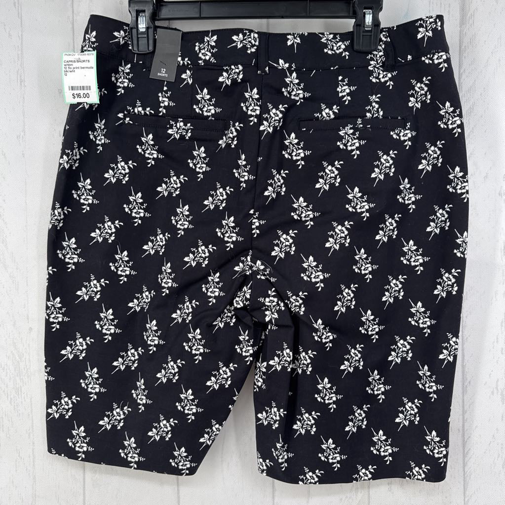 12 flo print bermuda shorts