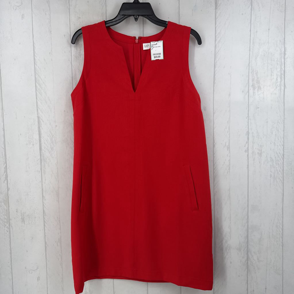 M split neck slvls shiftdress