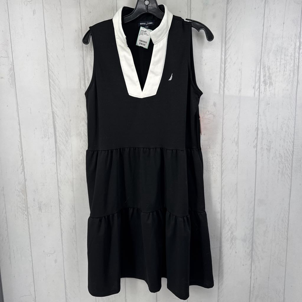 M split neck slvls tiered dress