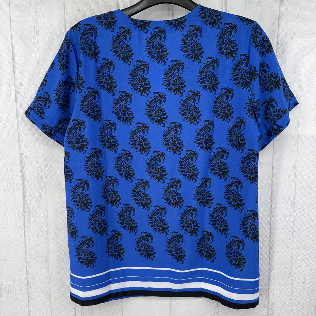 R68 M paisley print v-neck s/s top