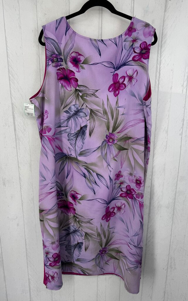 2X/3X flo print slvls reversible dress