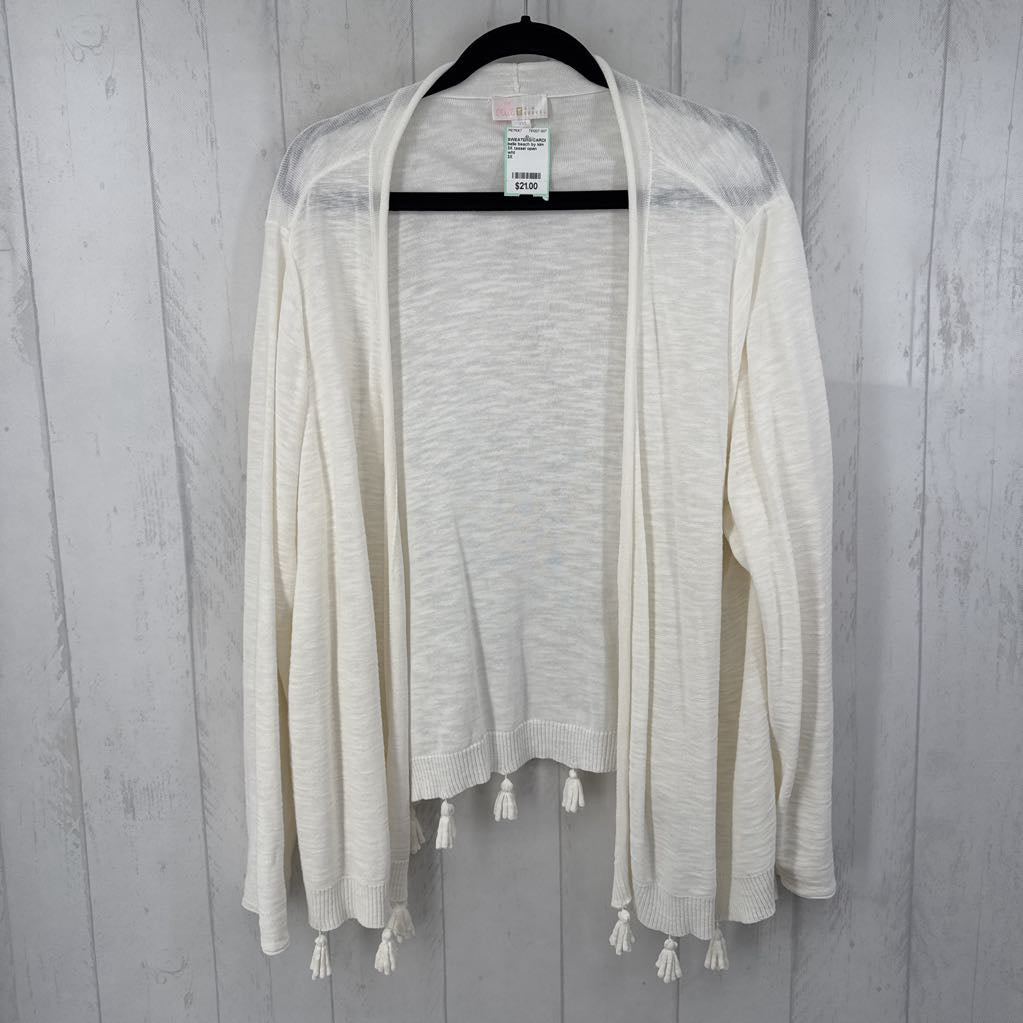 3X tassel open front cardi