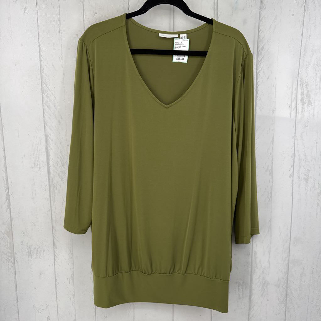 3X v-neck 3/4 slv top