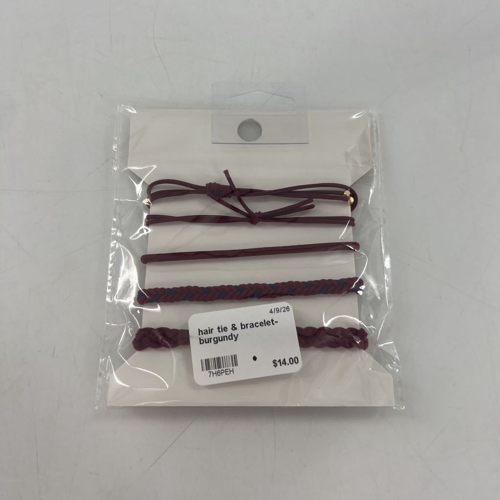 hair tie & bracelet-burgundy