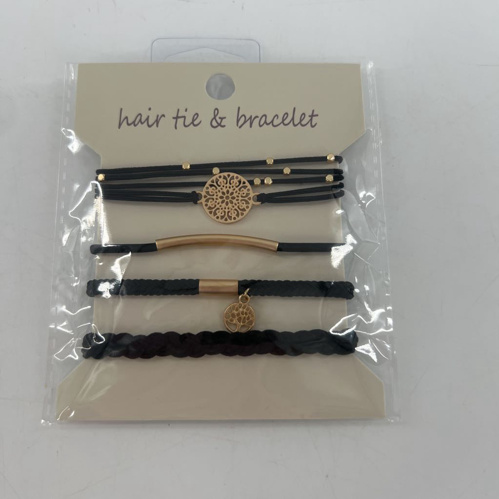 hair tie & bracelet-blk