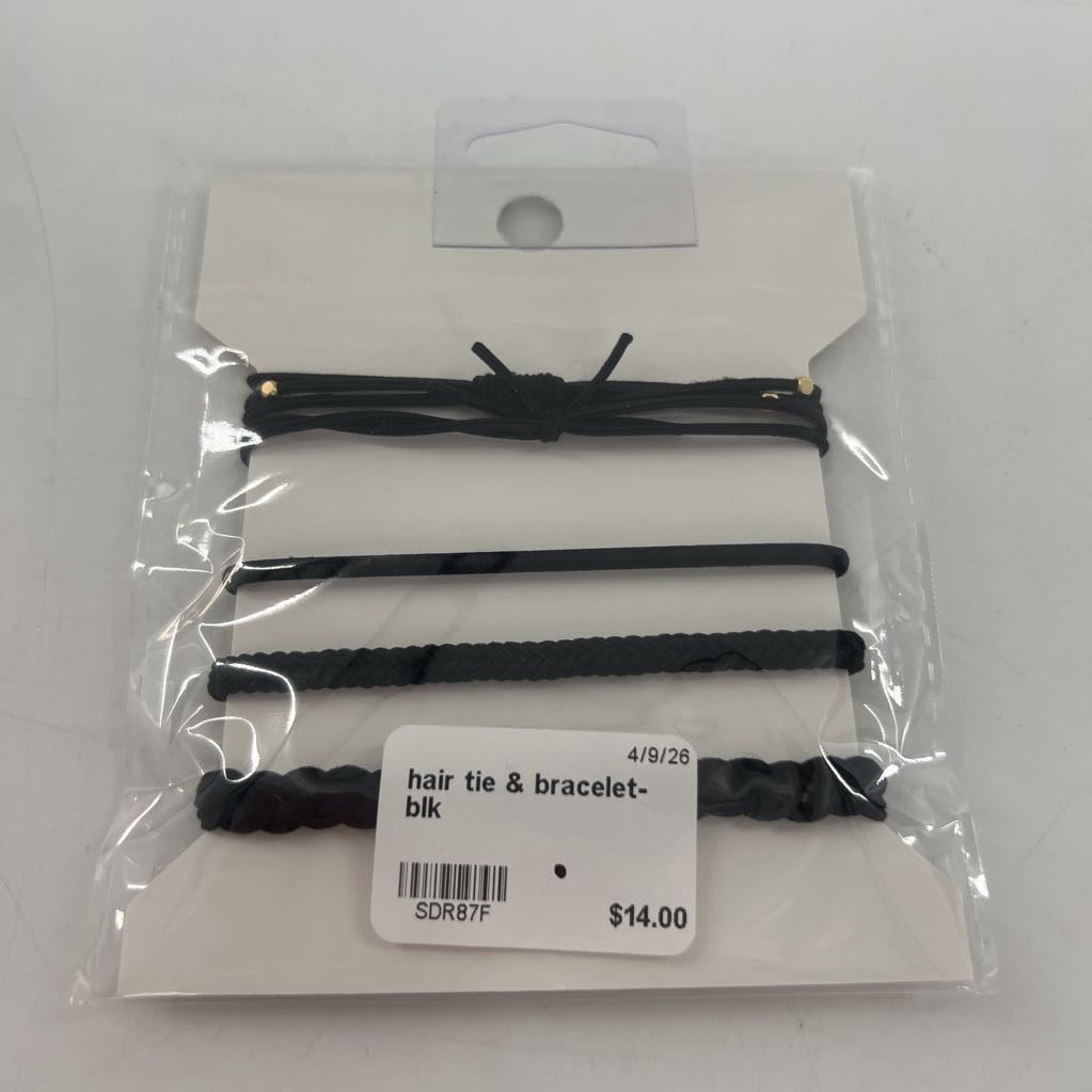 hair tie & bracelet-blk