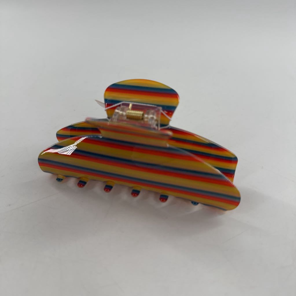 jumbo striped oval claw clip-multi