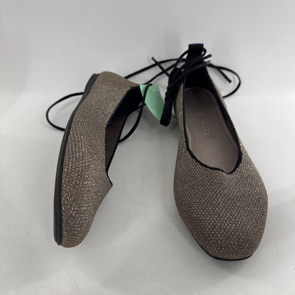 9 mesh metallic ballerina flat