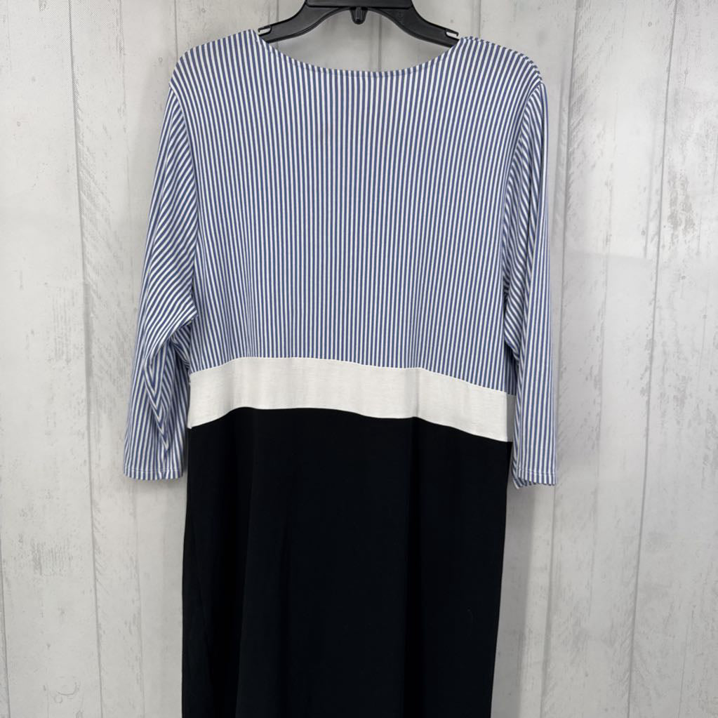 XL striped l/s dress