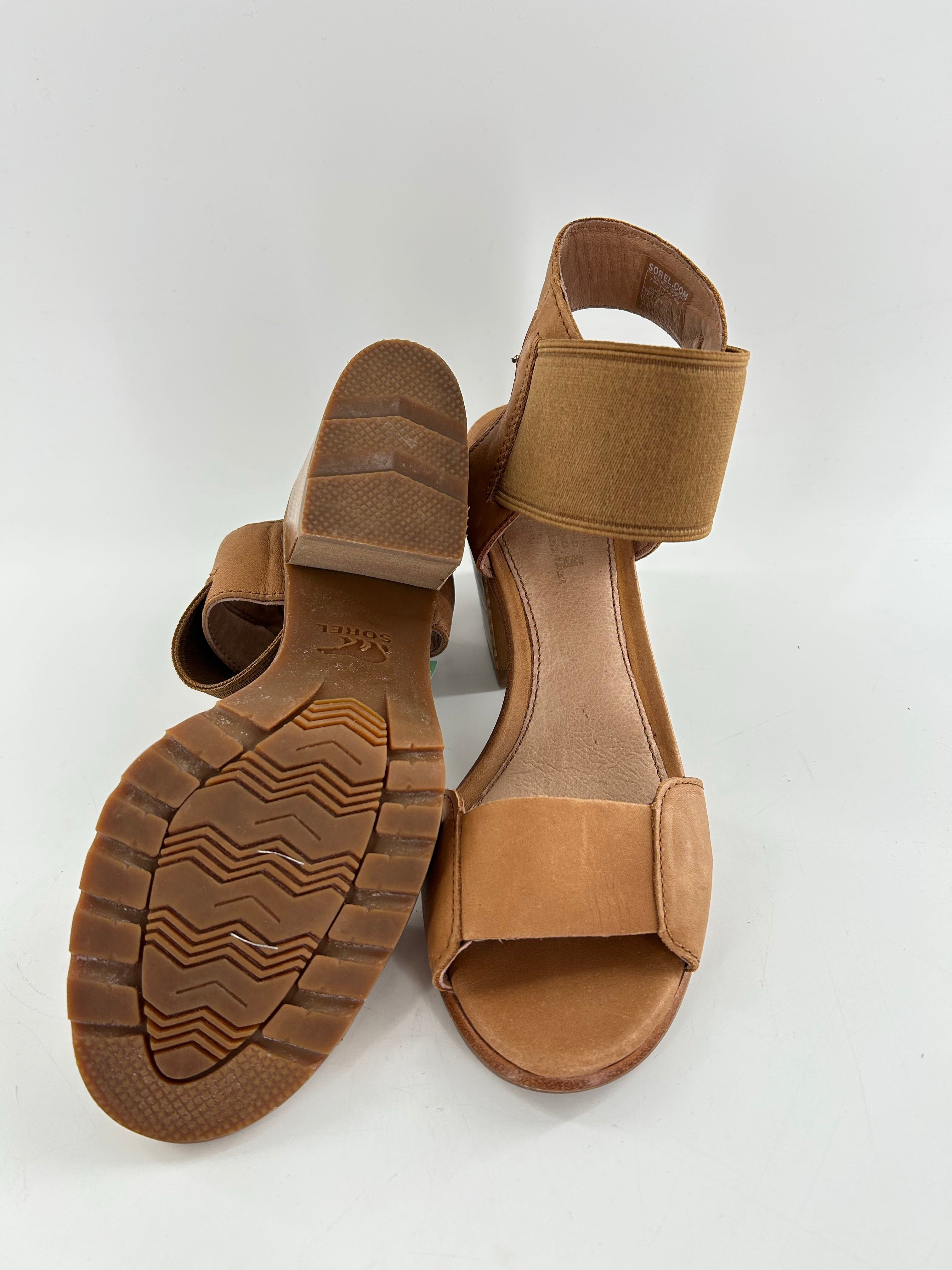 7 leather block heel sandal