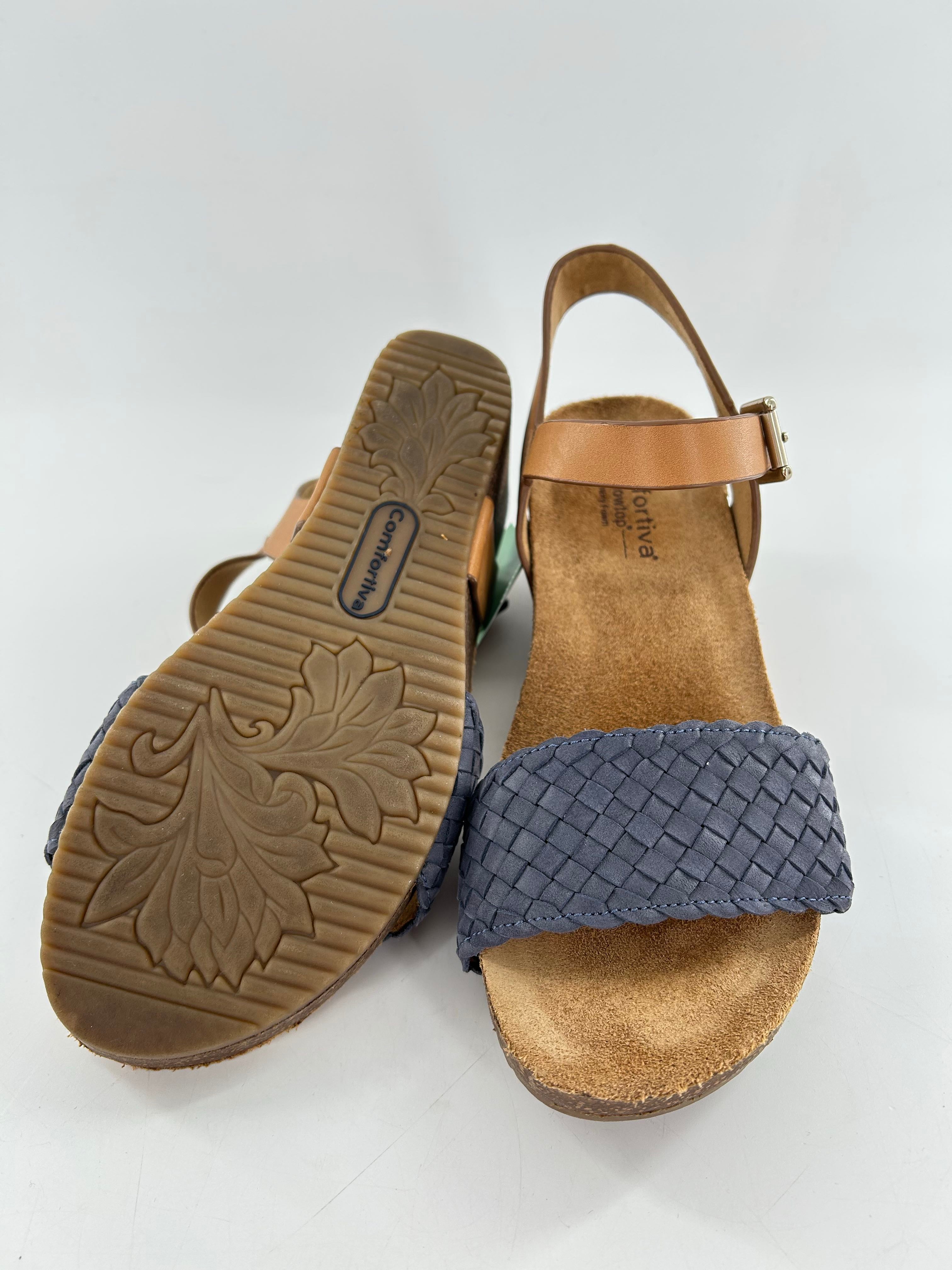 7 woven leather wedge heel sandal