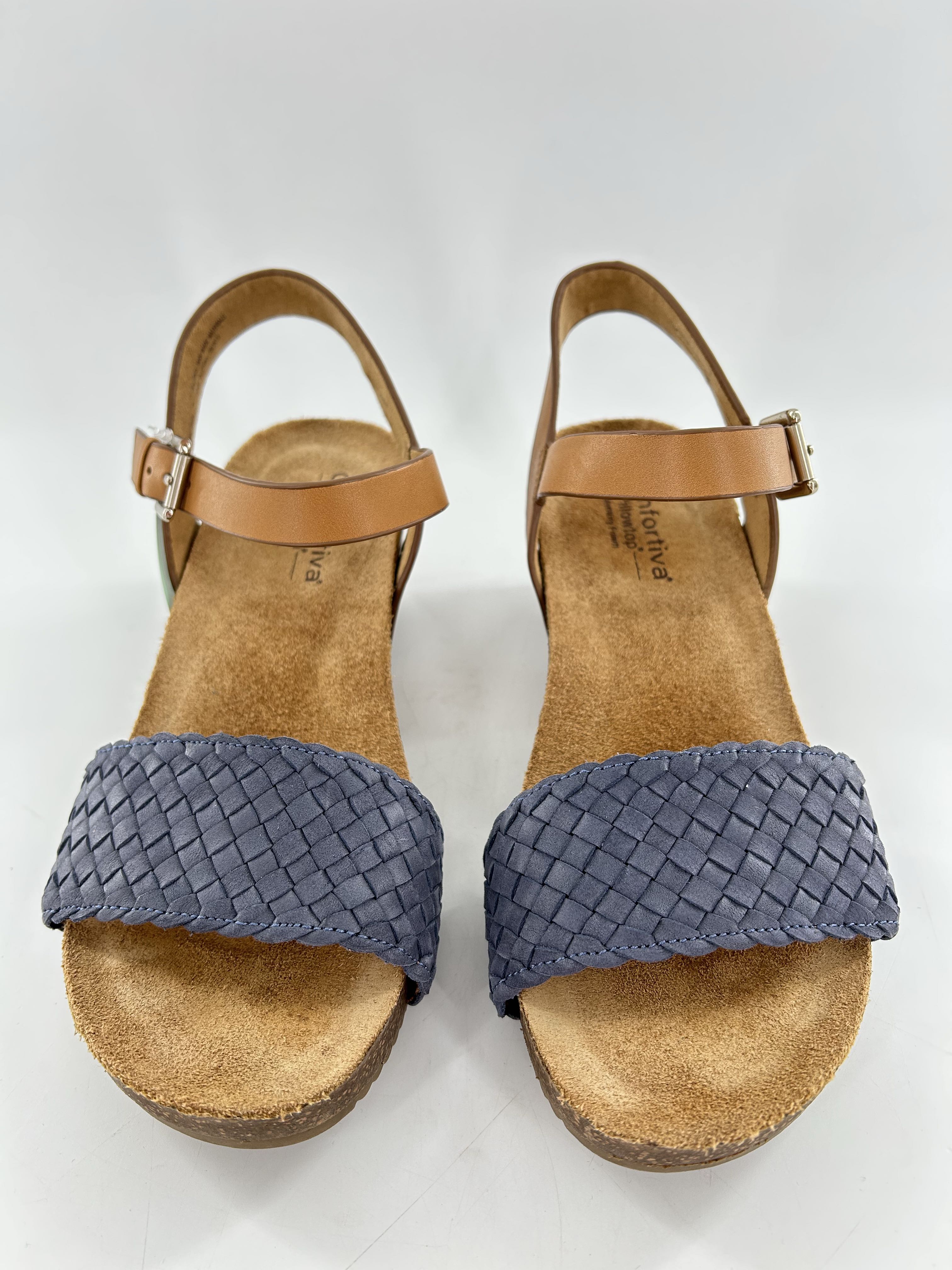 7 woven leather wedge heel sandal