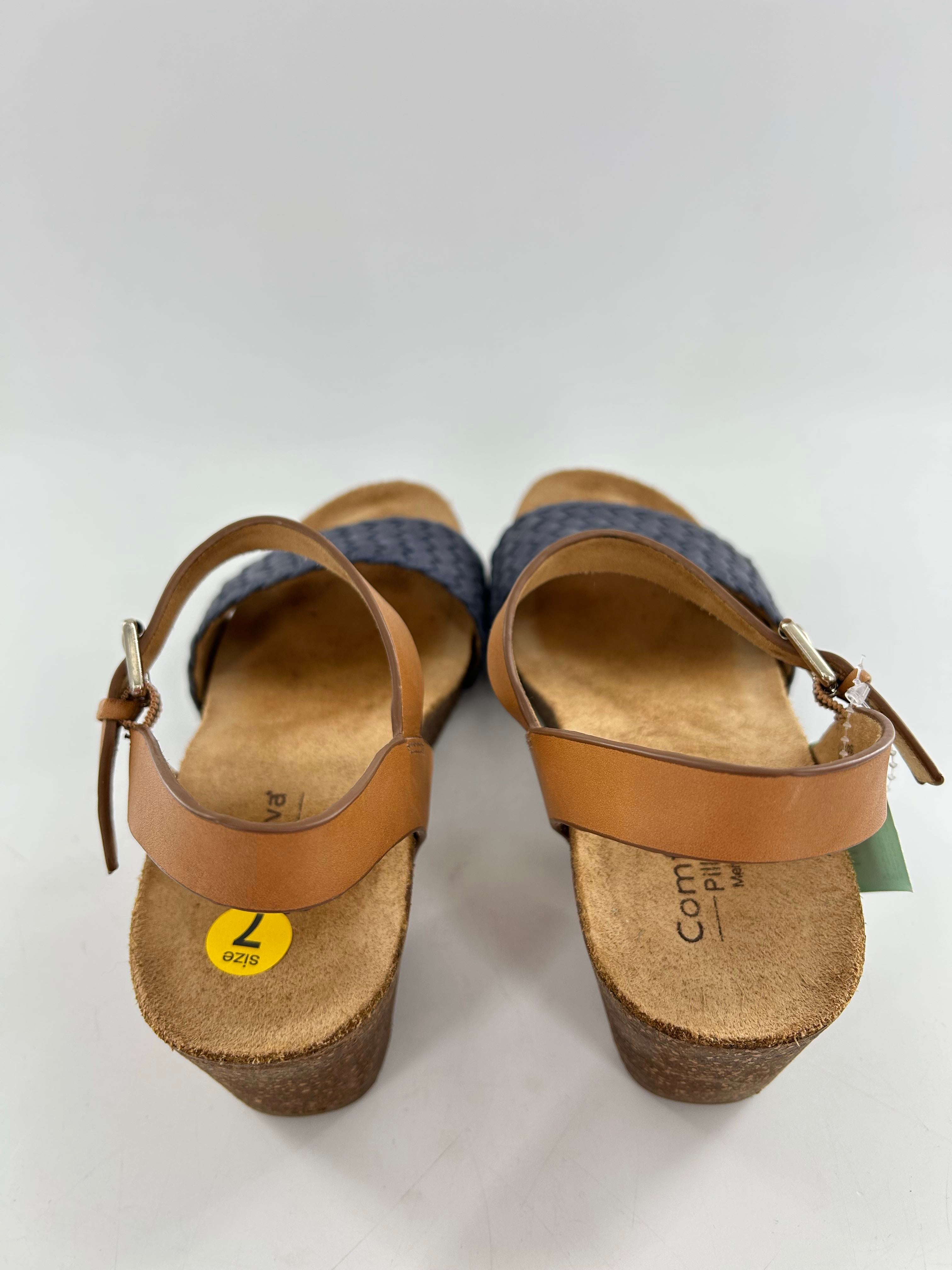 7 woven leather wedge heel sandal
