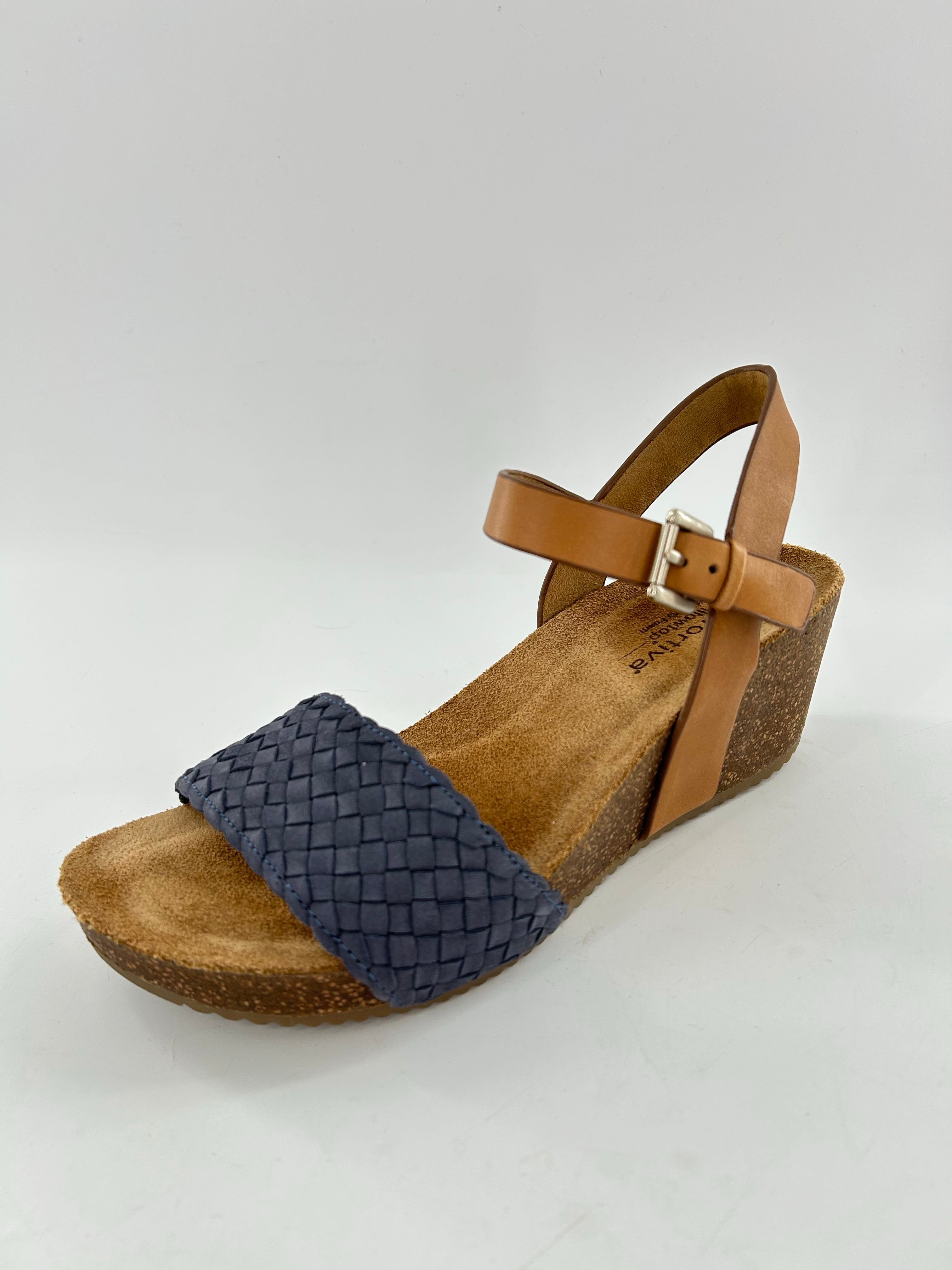 7 woven leather wedge heel sandal
