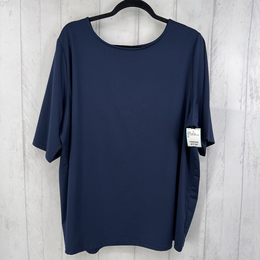 3X round neck s/s top