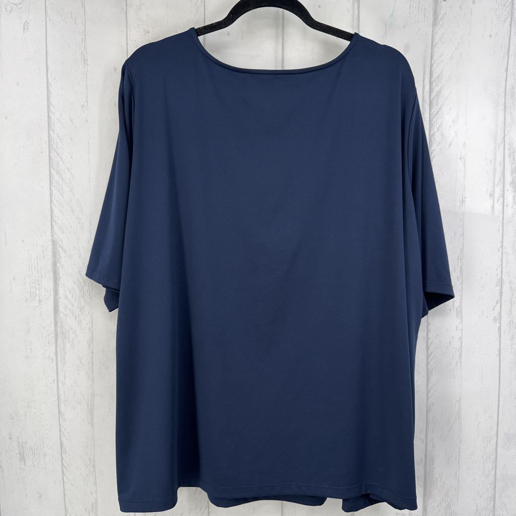 3X round neck s/s top
