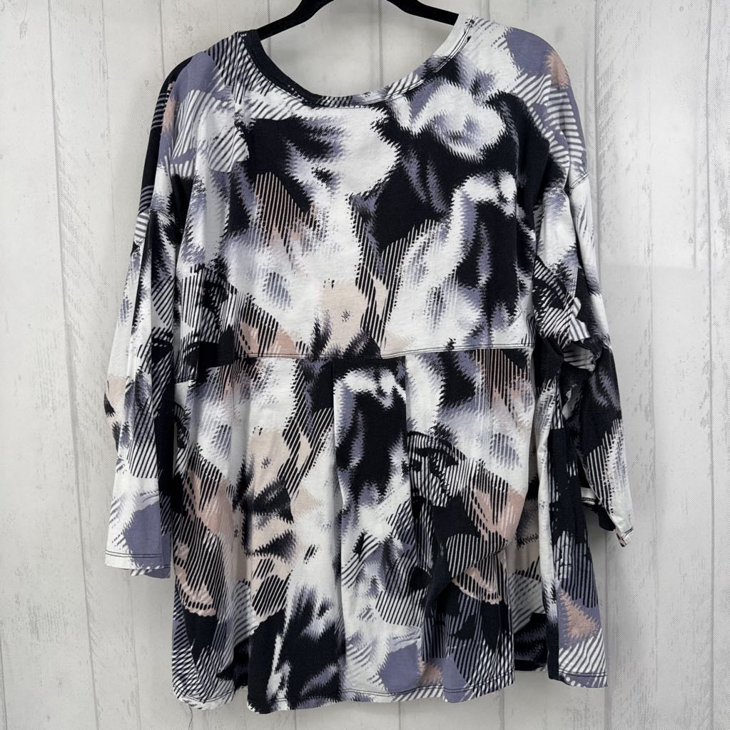 3X printed notch neck 3/4 slv top