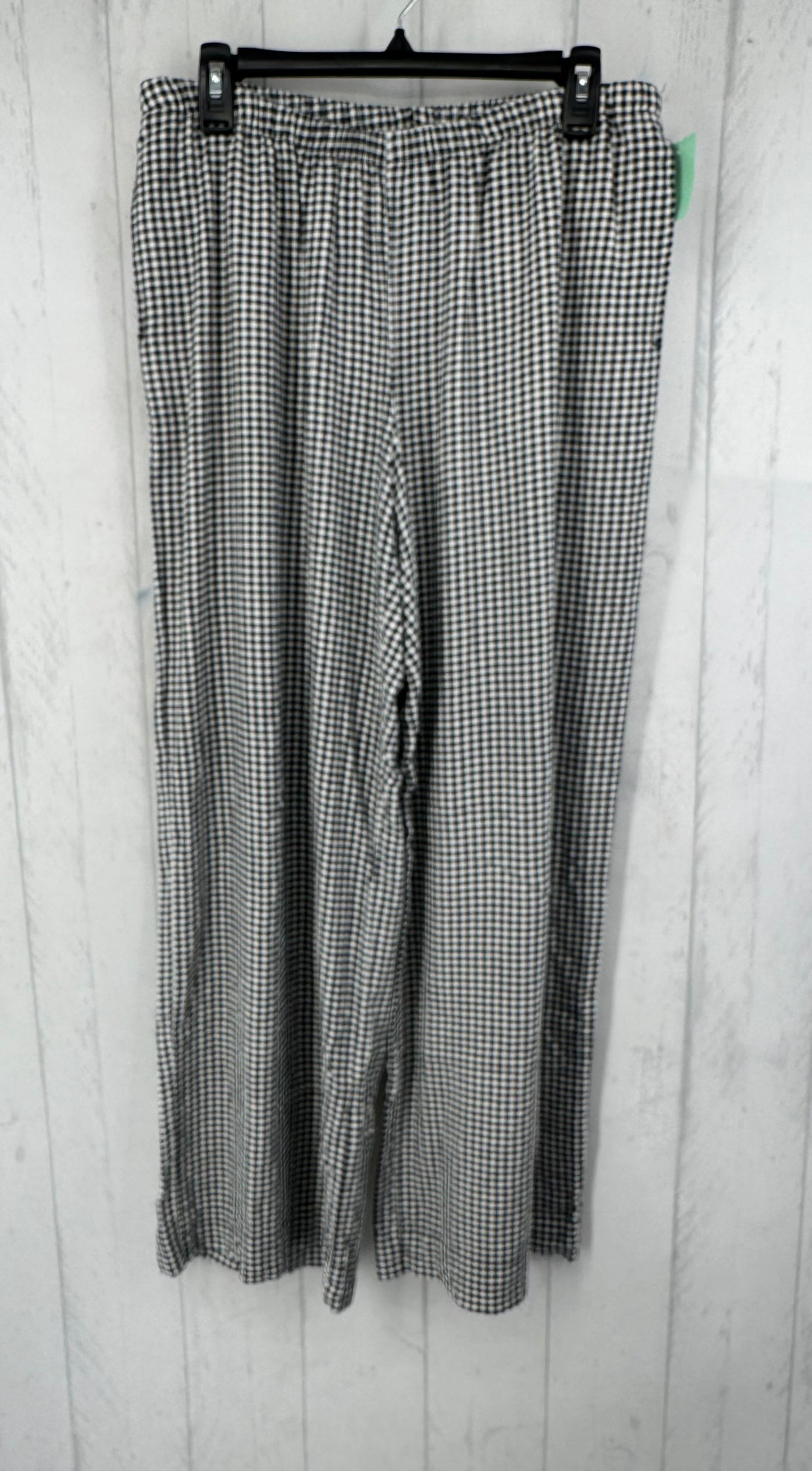 M checkered pull-on wide leg pant