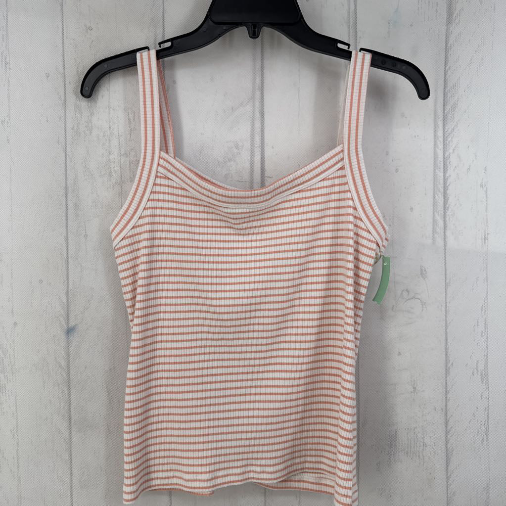 L ribbed striped tank