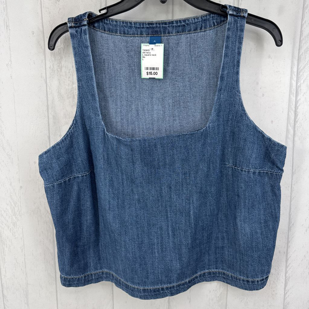 L square neck denim tank
