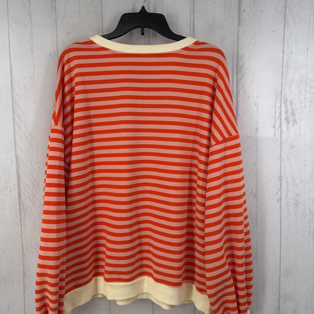 L striped crewneck sweatshirt